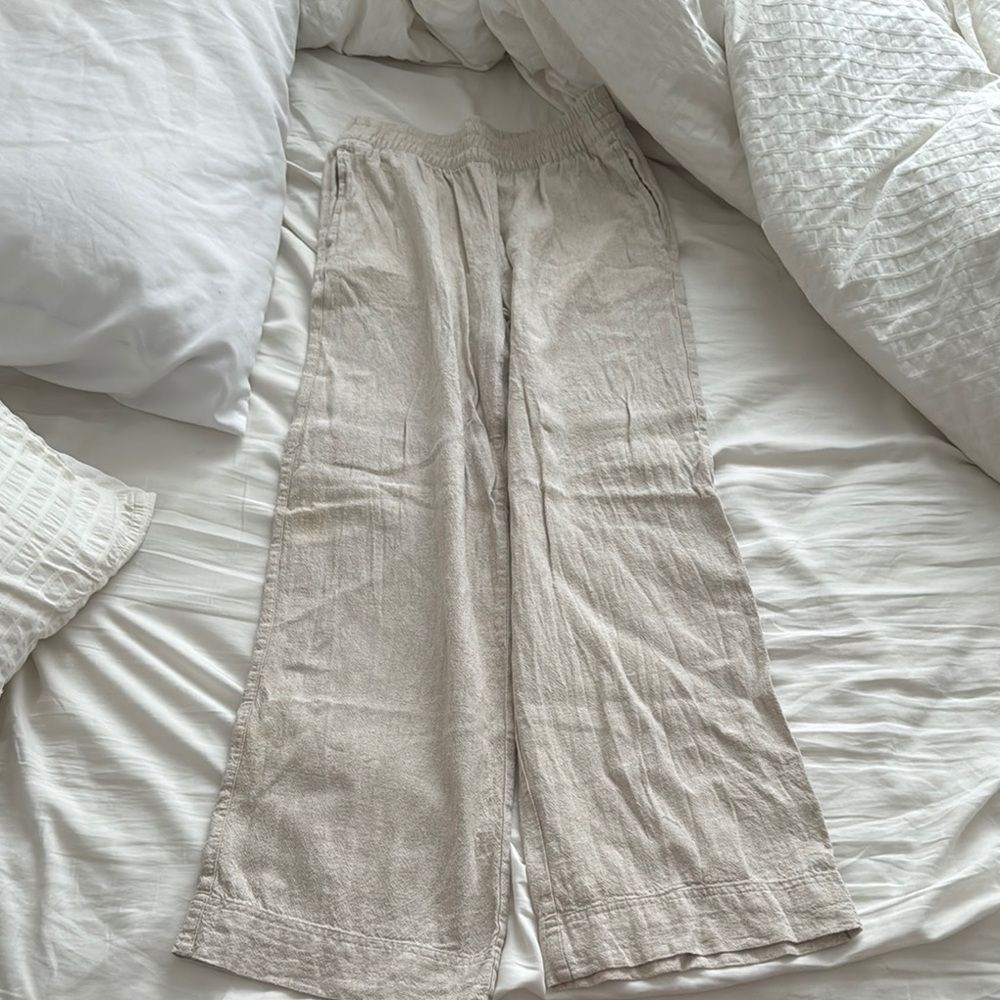 Old Navy Light Beige Linen Pants